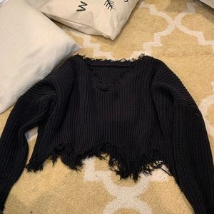 Crop black sweater